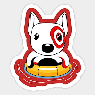 Summer Bullseye Dog Team Member Sticker